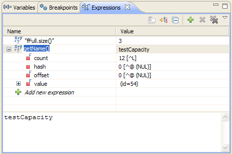 Expressions View with Columns