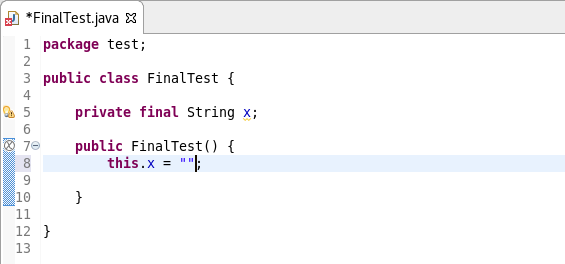 final field initialized in constructor