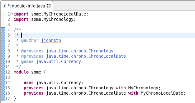 Javadoc module comment example