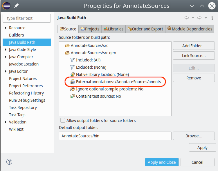 Configure Annotation Path