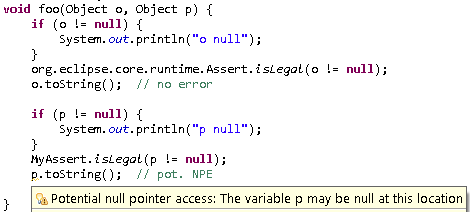 Code snippet showing the boolean expression passed into org.eclipse.core.runtime.Assert.isLegal(..) is considered true after the call
