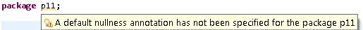 Missing @NonNullByDefault annotation on package warning