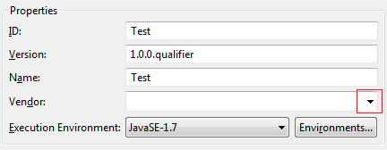 The Vendor history drop-down