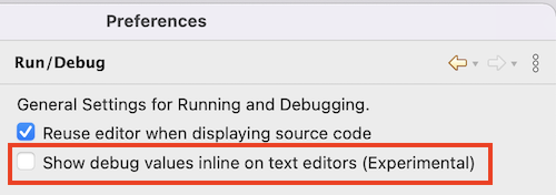 Debug Preference
