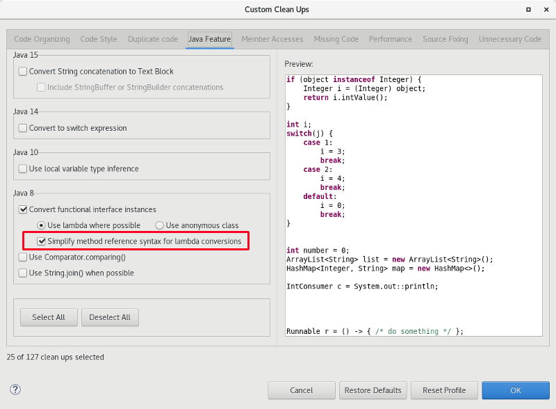 New Lambda Cleanup Preference