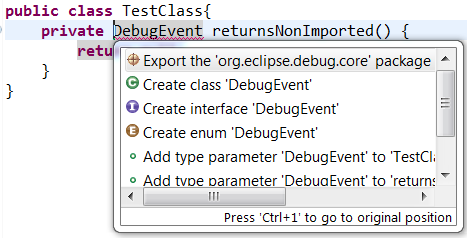 Export package quick fix on an unresolved type that is not exported