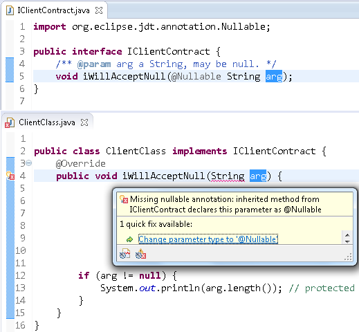 Example for inheritance of null annotations