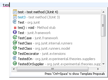 'test' for JUnit 4; 'test3' for JUnit 3