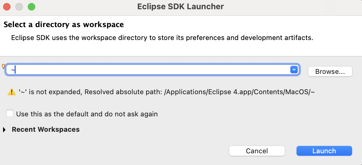 Launch Dialog